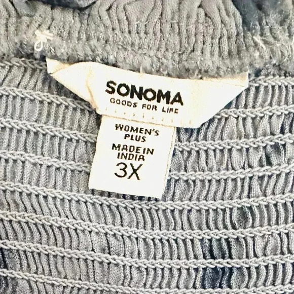 NWT SONOMA Women Sleeveless Pullover Square Neck Blue Rayon Shirt Plus Size 3X - Picture 12 of 14